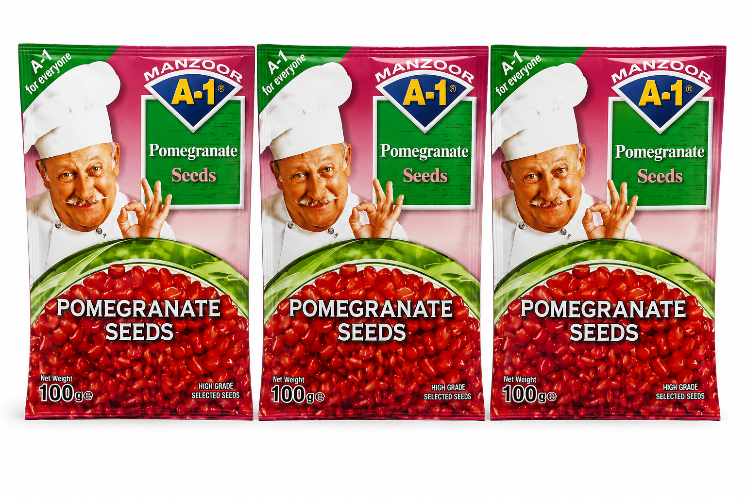 A-1 Anardana Whole 200g Pack of 3 Premium Quality Spice