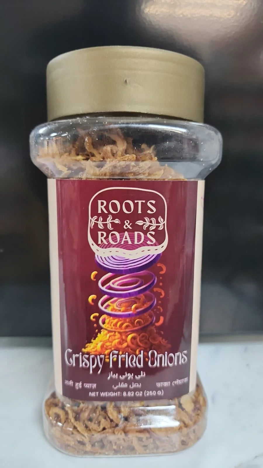 Roots & Roads Crispy Fried Onions Pack 3 Premium Golden Crunchy