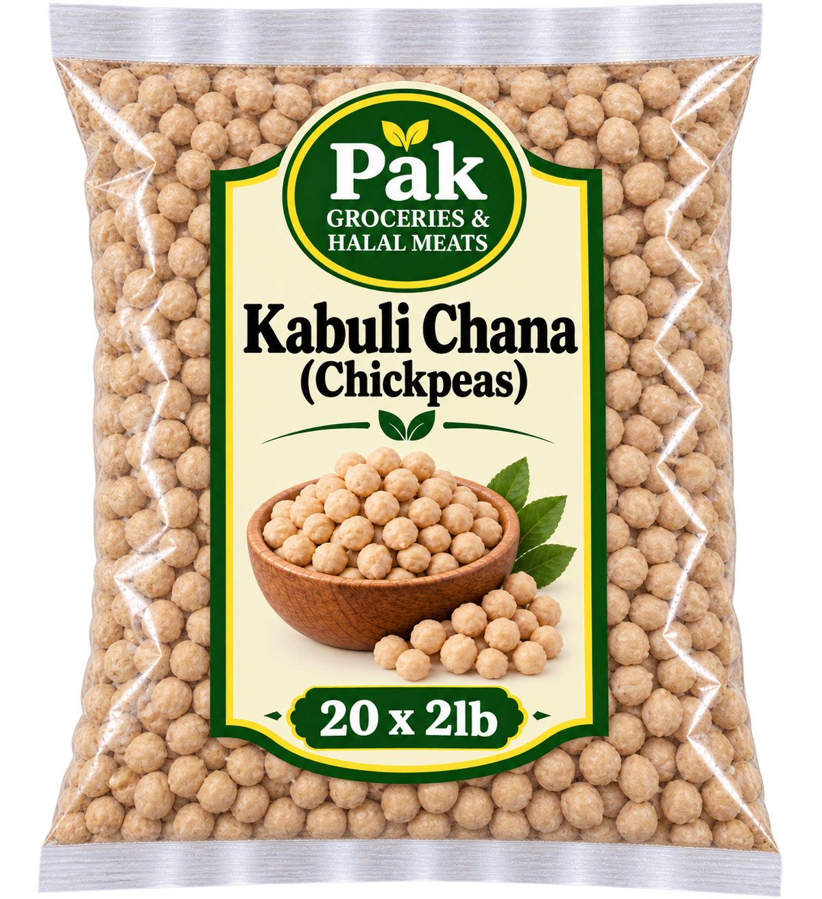 Kabuli Chana (Chickpeas), 20x2lb