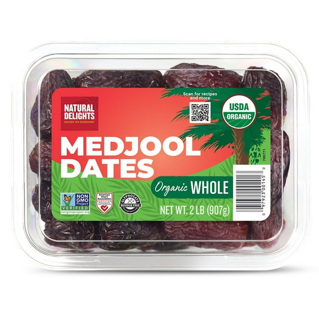 Natural Delight - Organic Whole Medjool Dates, 2lb