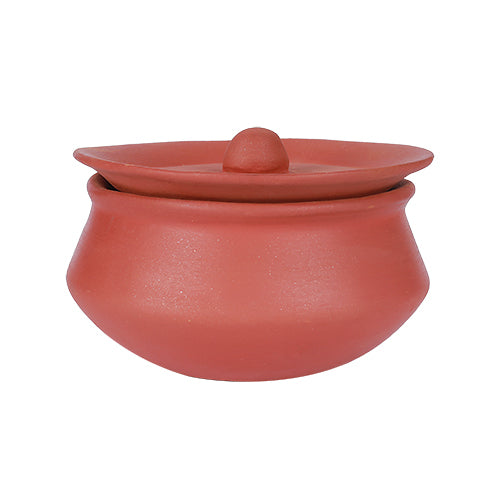 Clay Cooking Handi Pot with Lid, Medium