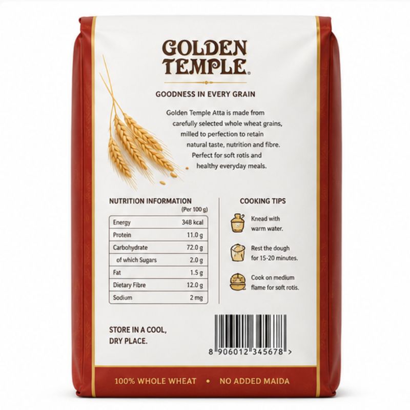 Golden Temple - Atta (Wheat Flour), 20lb
