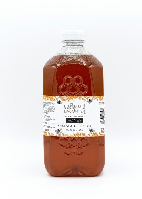 Orange Blossom Honey, 5lb Glass Bottle