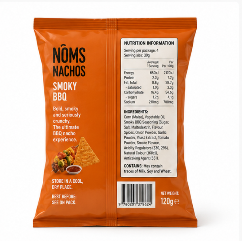 Noms - Nachos Smoky BBQ, 64g