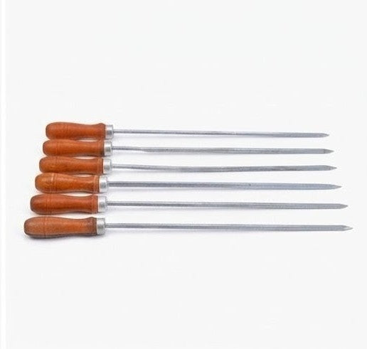 Metallic BBQ Seekh Skewer Small with Handle, Flat
