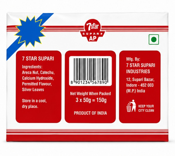 7 Star - Sweet Supari Betel Nuts, 48 Packets